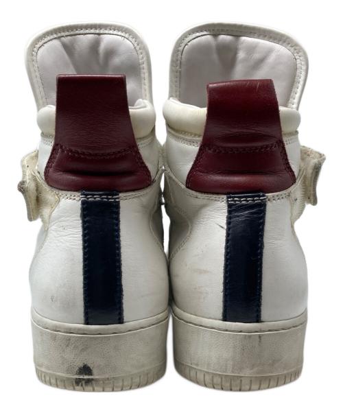 MONCLER（モンクレール）MONCLER (モンクレール) ロゴ型押しハイカットスニーカー ホワイト サイズ:SIZE 42の古着・服飾アイテム