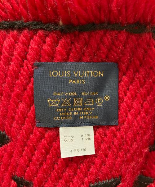 LOUIS VUITTON（ルイ ヴィトン）LOUIS VUITTON (ルイ ヴィトン) エシャルプ・ロゴマニア デュオ マフラー ベージュ×レッドの古着・服飾アイテム