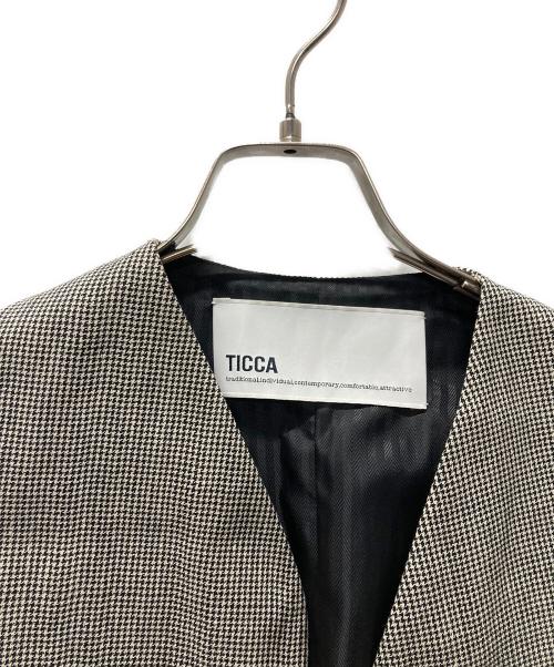 ticca（ティッカ）ticca (ティッカ) ハウンドトゥースベスト グレー サイズ:freeの古着・服飾アイテム