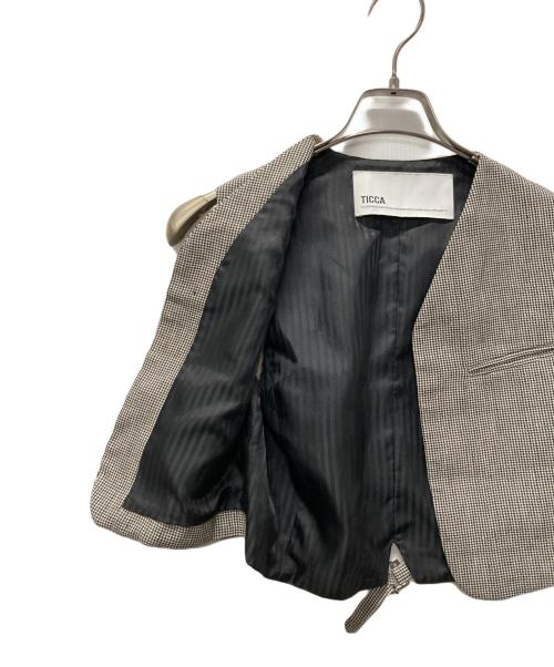 ticca（ティッカ）ticca (ティッカ) ハウンドトゥースベスト グレー サイズ:freeの古着・服飾アイテム