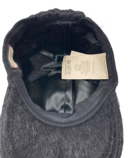 GUCCI（グッチ）GUCCI (グッチ) モヘアキャップ ブラックの古着・服飾アイテム