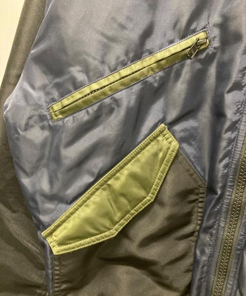 Psycho Bunny（サイコ バニー）Psycho Bunny (サイコ バニー) バイカラーMA-1ジャケット ネイビー×ブラック×カーキ サイズ:Sの古着・服飾アイテム