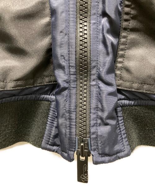Psycho Bunny（サイコ バニー）Psycho Bunny (サイコ バニー) バイカラーMA-1ジャケット ネイビー×ブラック×カーキ サイズ:Sの古着・服飾アイテム
