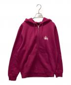 stussyステューシー）の古着「ジップパーカー」｜ピンク