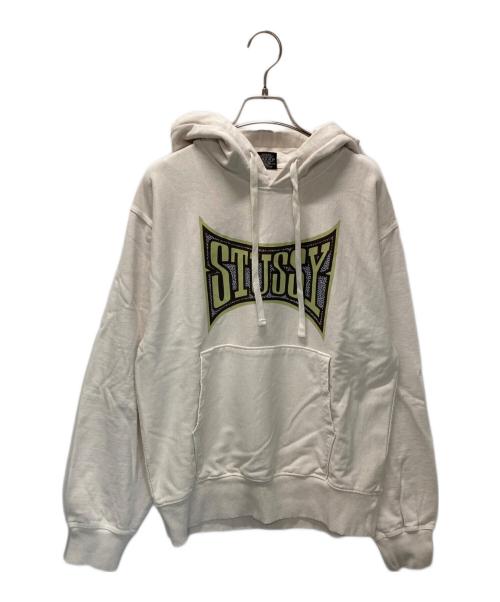 stussy（ステューシー）stussy (ステューシー) プリントパーカー ベージュ サイズ:Sの古着・服飾アイテム