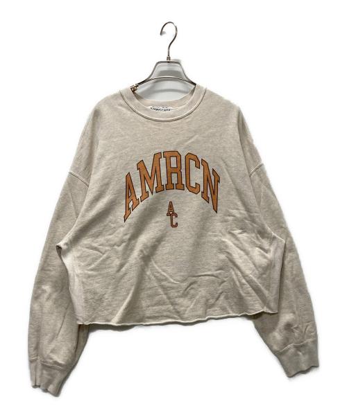 Americana（アメリカーナ）Americana (アメリカーナ) ショート丈カットオフスウェット ベージュ サイズ:表記無しの古着・服飾アイテム