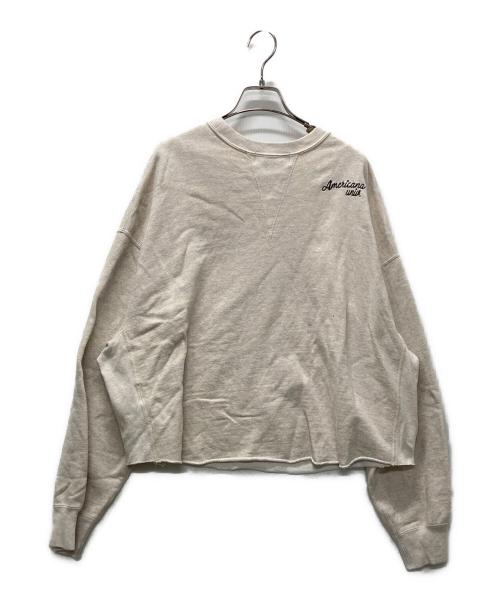 Americana（アメリカーナ）Americana (アメリカーナ) ショート丈カットオフスウェット ベージュ サイズ:表記無しの古着・服飾アイテム