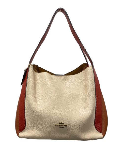 COACH（コーチ）COACH (コーチ) ハドリーホーボーカラーブロックトートバッグ ベージュ×ブラウンの古着・服飾アイテム