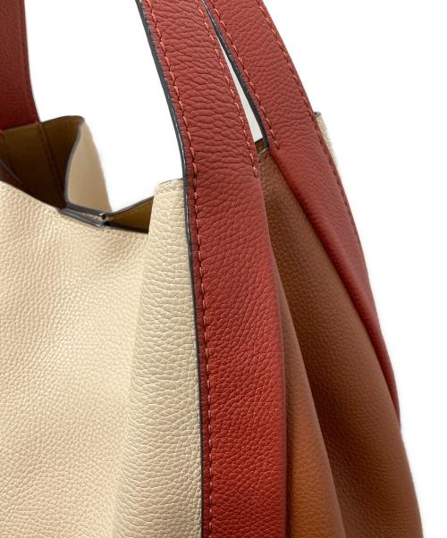 COACH（コーチ）COACH (コーチ) ハドリーホーボーカラーブロックトートバッグ ベージュ×ブラウンの古着・服飾アイテム