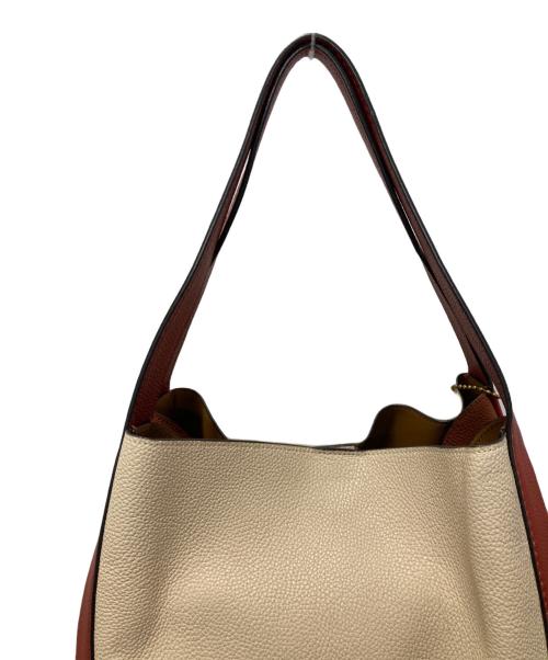 COACH（コーチ）COACH (コーチ) ハドリーホーボーカラーブロックトートバッグ ベージュ×ブラウンの古着・服飾アイテム
