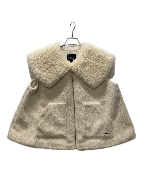 Cen.（セン）Cen. (セン) ビッグカラーボアベスト アイボリー サイズ:FREEの古着・服飾アイテム