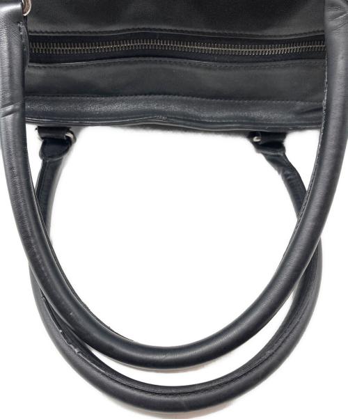 ERMENEGILDO ZEGNA（エルメネジルド・ゼニア）Ermenegildo Zegna (エルメネジルド・ゼニア) レザー編み込みトートバッグ ブラックの古着・服飾アイテム