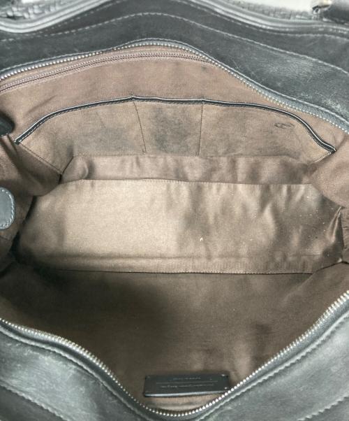 ERMENEGILDO ZEGNA（エルメネジルド・ゼニア）Ermenegildo Zegna (エルメネジルド・ゼニア) レザー編み込みトートバッグ ブラックの古着・服飾アイテム