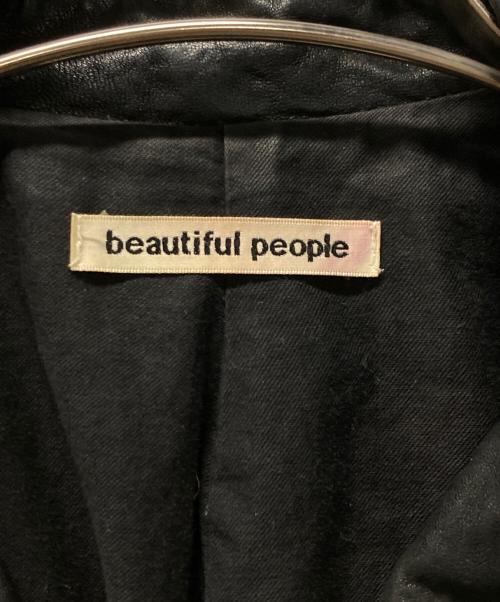 beautiful people（ビューティフルピープル）beautiful people (ビューティフルピープル) ラムレザーライダースジャケット ブラック サイズ:140の古着・服飾アイテム