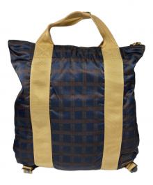 MARNI×PORTER（マルニ×ポーター）の古着「2WAYトートバッグ」｜ネイビー×ブラウン×ベージュ