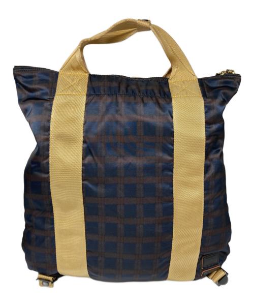 MARNI（マルニ）MARNI (マルニ) PORTER (ポーター) 2WAYトートバッグ ネイビー×ブラウン×ベージュの古着・服飾アイテム