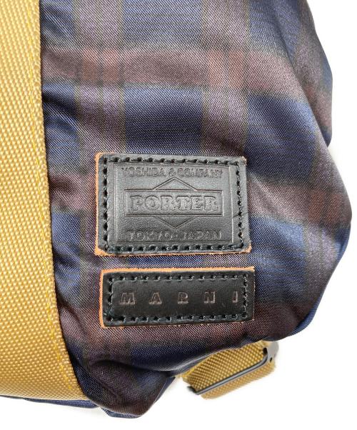 MARNI（マルニ）MARNI (マルニ) PORTER (ポーター) 2WAYトートバッグ ネイビー×ブラウン×ベージュの古着・服飾アイテム