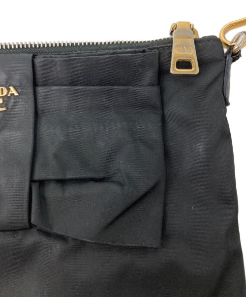 PRADA（プラダ）PRADA (プラダ) テスート リボン ナイロンショルダーバッグ ブラックの古着・服飾アイテム