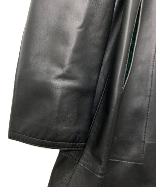 JEAN LOUIS SCHERRER（ジャンルイ シェレル）JEAN LOUIS SCHERRER (ジャンルイ シェレル) ラムレザーコート ブラック×グリーン サイズ:Fの古着・服飾アイテム