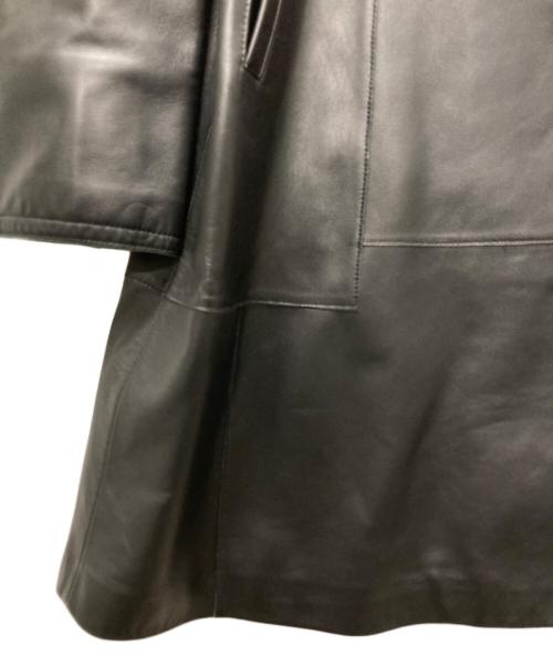 JEAN LOUIS SCHERRER（ジャンルイ シェレル）JEAN LOUIS SCHERRER (ジャンルイ シェレル) ラムレザーコート ブラック×グリーン サイズ:Fの古着・服飾アイテム