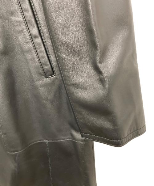 JEAN LOUIS SCHERRER（ジャンルイ シェレル）JEAN LOUIS SCHERRER (ジャンルイ シェレル) ラムレザーコート ブラック×グリーン サイズ:Fの古着・服飾アイテム