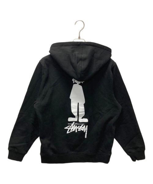 stussy（ステューシー）stussy (ステューシー) シャドーマンプリントパーカー ブラック サイズ:Sの古着・服飾アイテム