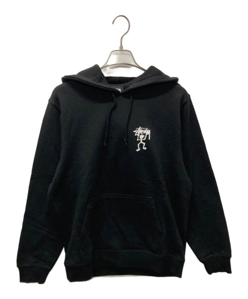 stussy（ステューシー）stussy (ステューシー) シャドーマンプリントパーカー ブラック サイズ:Sの古着・服飾アイテム