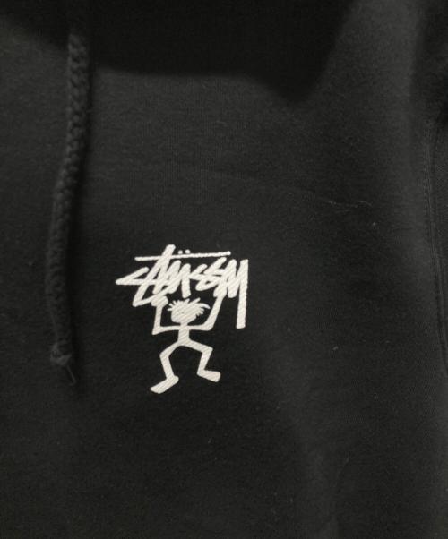 stussy（ステューシー）stussy (ステューシー) シャドーマンプリントパーカー ブラック サイズ:Sの古着・服飾アイテム