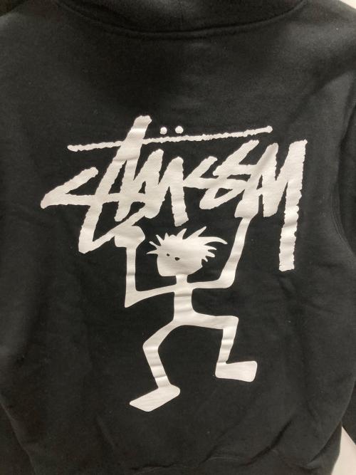 stussy（ステューシー）stussy (ステューシー) シャドーマンプリントパーカー ブラック サイズ:Sの古着・服飾アイテム