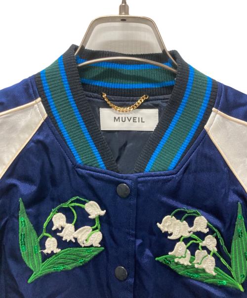 MUVEIL（ミュベール）MUVEIL (ミュベール) すずらん刺繍入りブルゾン ネイビー サイズ:36の古着・服飾アイテム