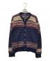 POLO RALPH LAUREN（ポロ・ラルフローレン）の古着「ノルディック柄丸首カーディガン」｜ネイビー×ベージュ