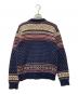 POLO RALPH LAUREN (ポロ・ラルフローレン) ノルディック柄丸首カーディガン ネイビー×ベージュ サイズ:ＸＬ：7000円