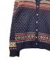 中古・古着 POLO RALPH LAUREN (ポロ・ラルフローレン) ノルディック柄丸首カーディガン ネイビー×ベージュ サイズ:ＸＬ：7000円