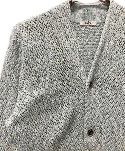 saby（サバイ）saby (サバイ) ORIENTAL NECK L/S MESH KNIT スカイブルー サイズ:Mの古着・服飾アイテム