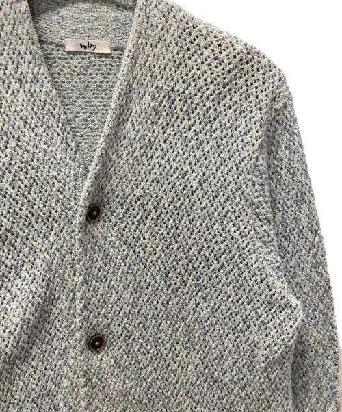 saby（サバイ）saby (サバイ) ORIENTAL NECK L/S MESH KNIT スカイブルー サイズ:Mの古着・服飾アイテム