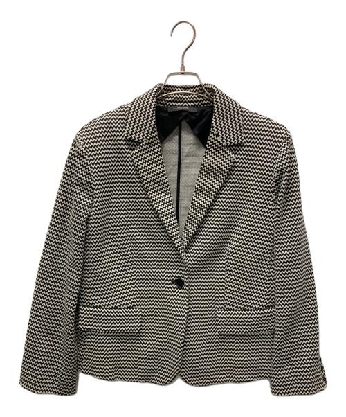 WEEKEND Max Mara（ウィークエンド マックスマーラ）Weekend Max Mara (ウィークエンド マックスマーラ) テーラードジャケット ブラック×ホワイト サイズ:XLの古着・服飾アイテム
