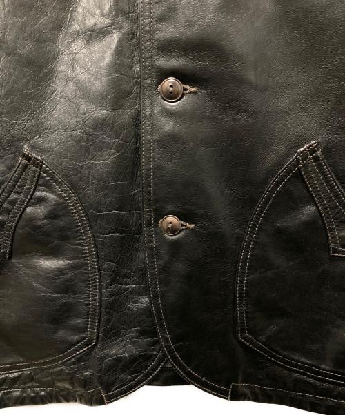 DALEE'S&CO（ダリーズ＆コー）DALEE'S&Co (ダリーズ＆コー) TICK.HIDE[10s Sack Jacket]/レザージャケット ブラック サイズ:XLの古着・服飾アイテム