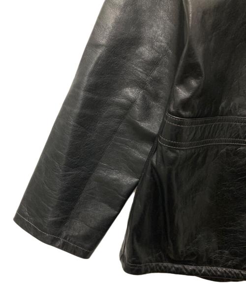 DALEE'S&CO（ダリーズ＆コー）DALEE'S&Co (ダリーズ＆コー) TICK.HIDE[10s Sack Jacket]/レザージャケット ブラック サイズ:XLの古着・服飾アイテム