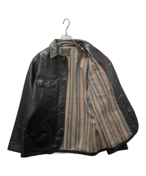 DALEE'S&CO（ダリーズ＆コー）DALEE'S&Co (ダリーズ＆コー) TICK.HIDE[10s Sack Jacket]/レザージャケット ブラック サイズ:XLの古着・服飾アイテム