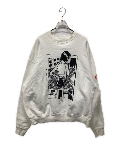 C.E（シーイー）C.E (シーイー) WASHED MD NOTHING CREW NECK プリントスウェット ホワイト サイズ:XLの古着・服飾アイテム