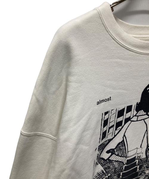 C.E（シーイー）C.E (シーイー) WASHED MD NOTHING CREW NECK プリントスウェット ホワイト サイズ:XLの古着・服飾アイテム