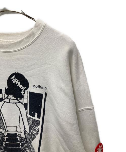 C.E（シーイー）C.E (シーイー) WASHED MD NOTHING CREW NECK プリントスウェット ホワイト サイズ:XLの古着・服飾アイテム