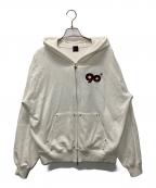 90909090）の古着「90 Logo Glitter Light Zip Hoodie」｜ホワイト