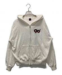 9090（9090）の古着「90 Logo Glitter Light Zip Hoodie」｜ホワイト