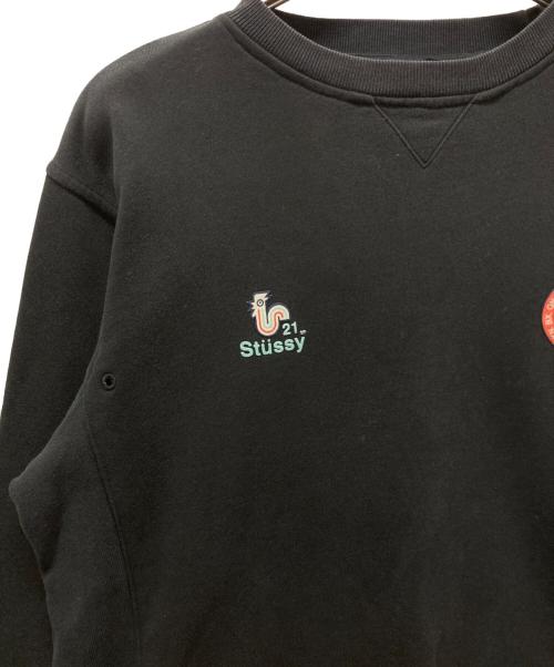 stussy（ステューシー）stussy (ステューシー) プリントスウェット ブラック サイズ:Lの古着・服飾アイテム