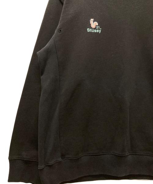 stussy（ステューシー）stussy (ステューシー) プリントスウェット ブラック サイズ:Lの古着・服飾アイテム