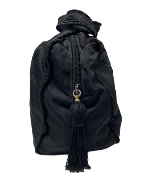 PRADA（プラダ）PRADA (プラダ) ビーズロゴハンドバッグ ブラックの古着・服飾アイテム