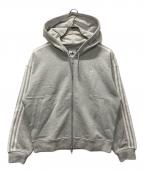 adidasアディダス）の古着「オーバーサイズ ジップパーカー」｜グレー