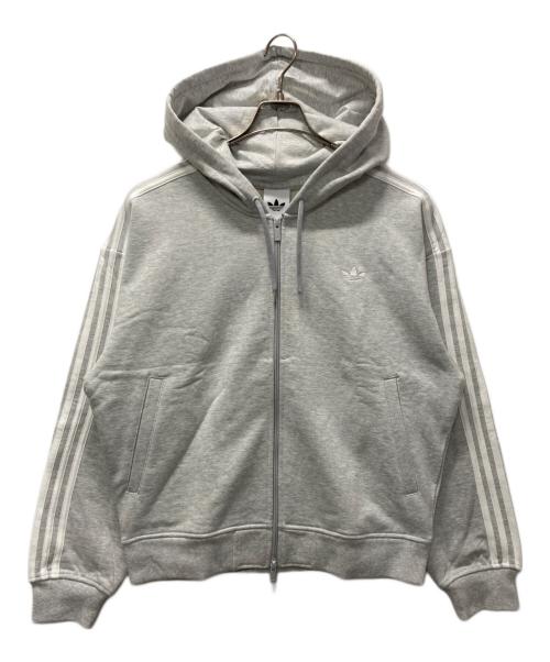adidas（アディダス）adidas (アディダス) オーバーサイズ ジップパーカー グレー サイズ:L 未使用品の古着・服飾アイテム
