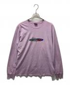 stussyステューシー）の古着「ショーンフォントサーフロゴカットソー」｜パープル